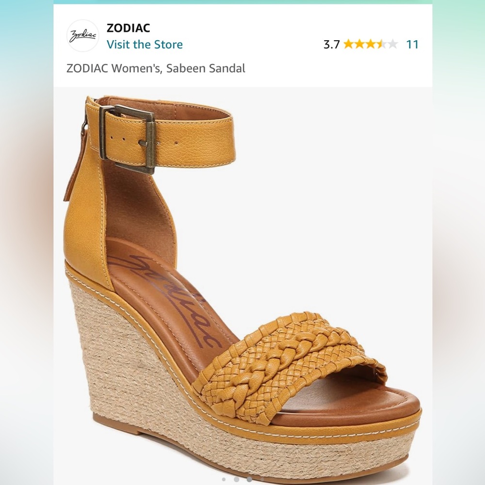 Zodiac Platform Espadrilles Wedge Heels - Mustard - 9.5